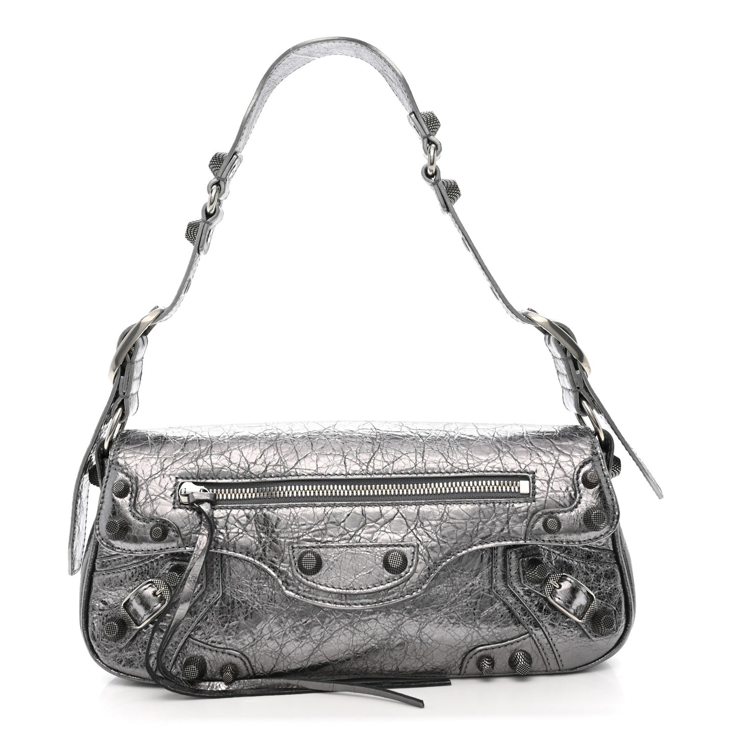Metallic Agneau Arena Small Le Cagole Sling Bag Silver