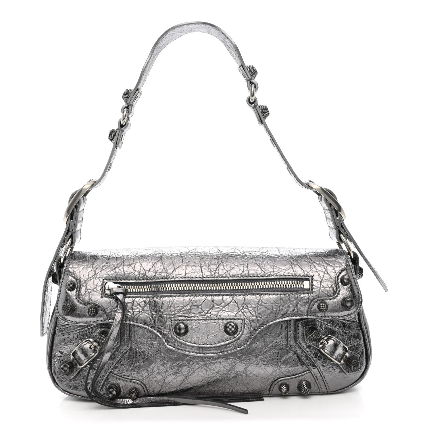 Balenciaga Metallic Agneau Arena Small Le Cagole Sling Bag Silver 1 of 10