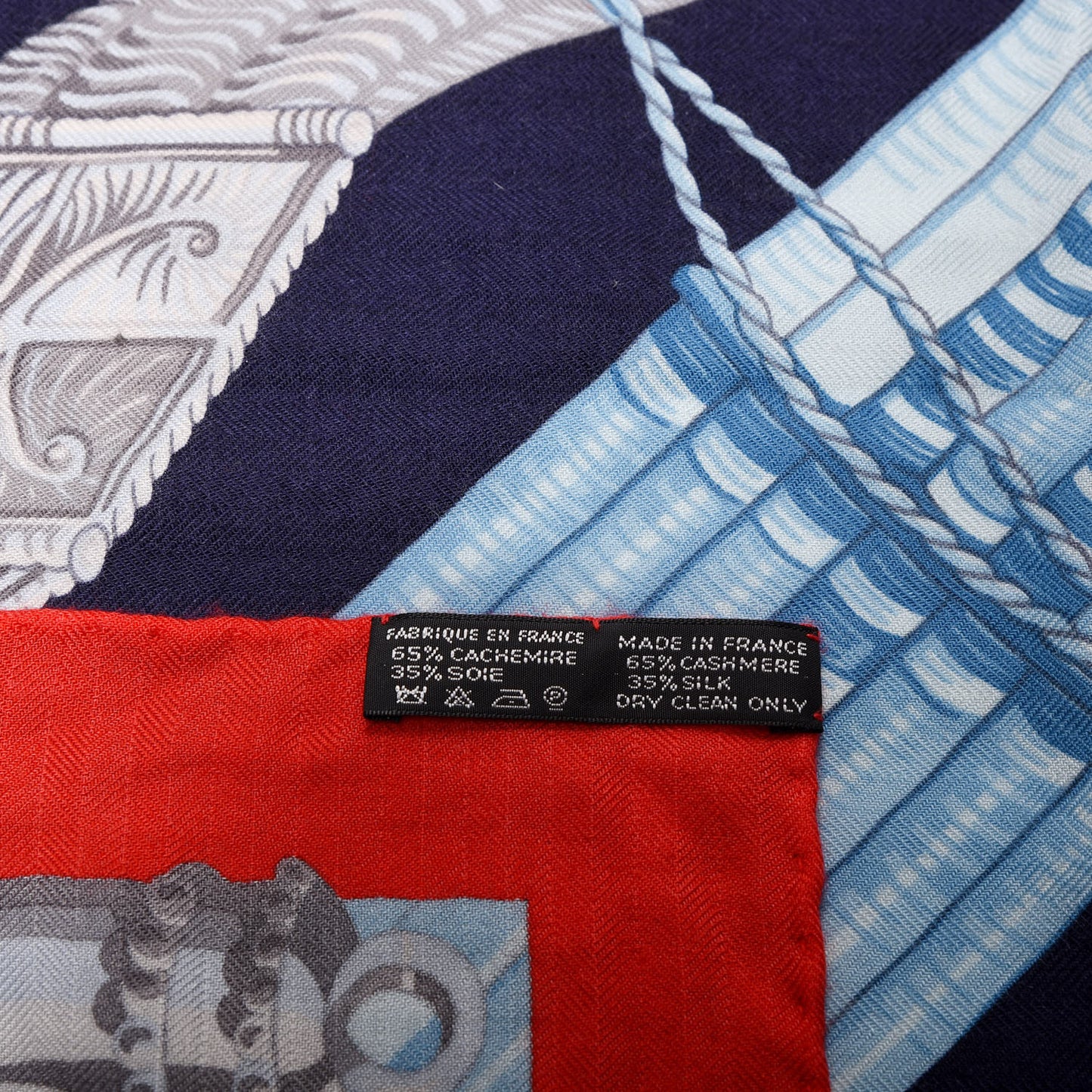 Cashmere Silk Ceintures Et Liens Shawl 140 Rouge Marine Bleu