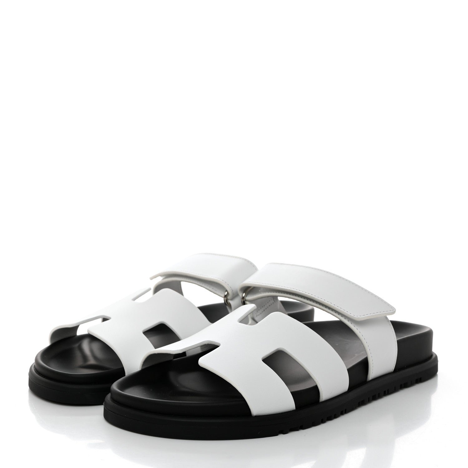 Hermes Calfskin Womens Chypre Sandals 38 White 3 of 9