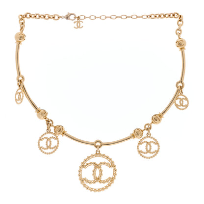 Chanel Metal Bead CC Round Choker Necklace Gold 2 of 3