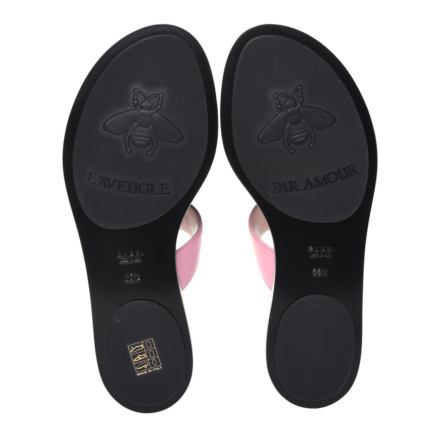 Calfskin GG Marmont Thong Sandals 38.5 Wild Rose