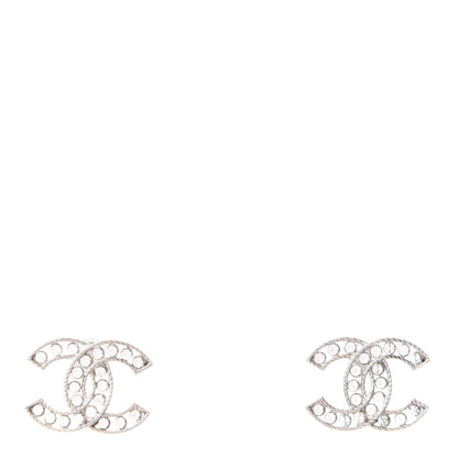 Chanel Crystal CC Earrings Silver 1 of 5