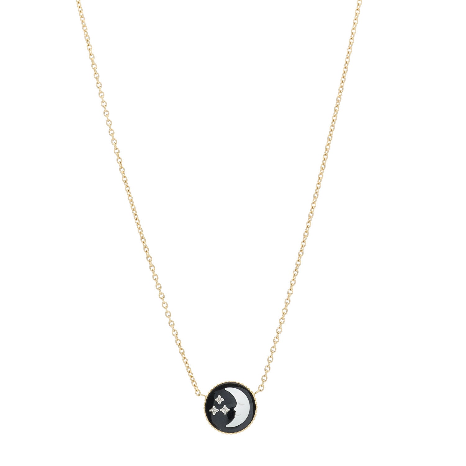 Christian Dior 18K Yellow White Gold Diamond Black Onyx Mother of Pearl Rose Celeste Pendant Necklace 3 of 8