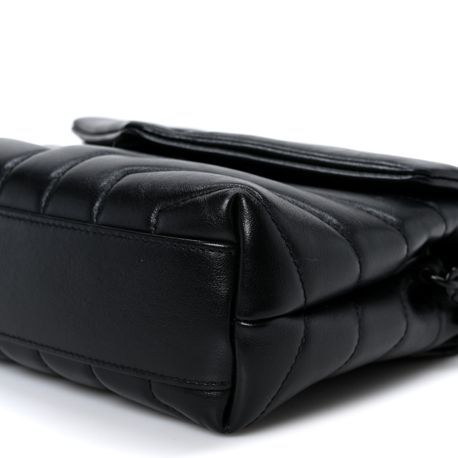 Saint Laurent Calfskin Y Quilted Monogram Monochrome Toy Loulou Crossbody Bag Black 10 of 10