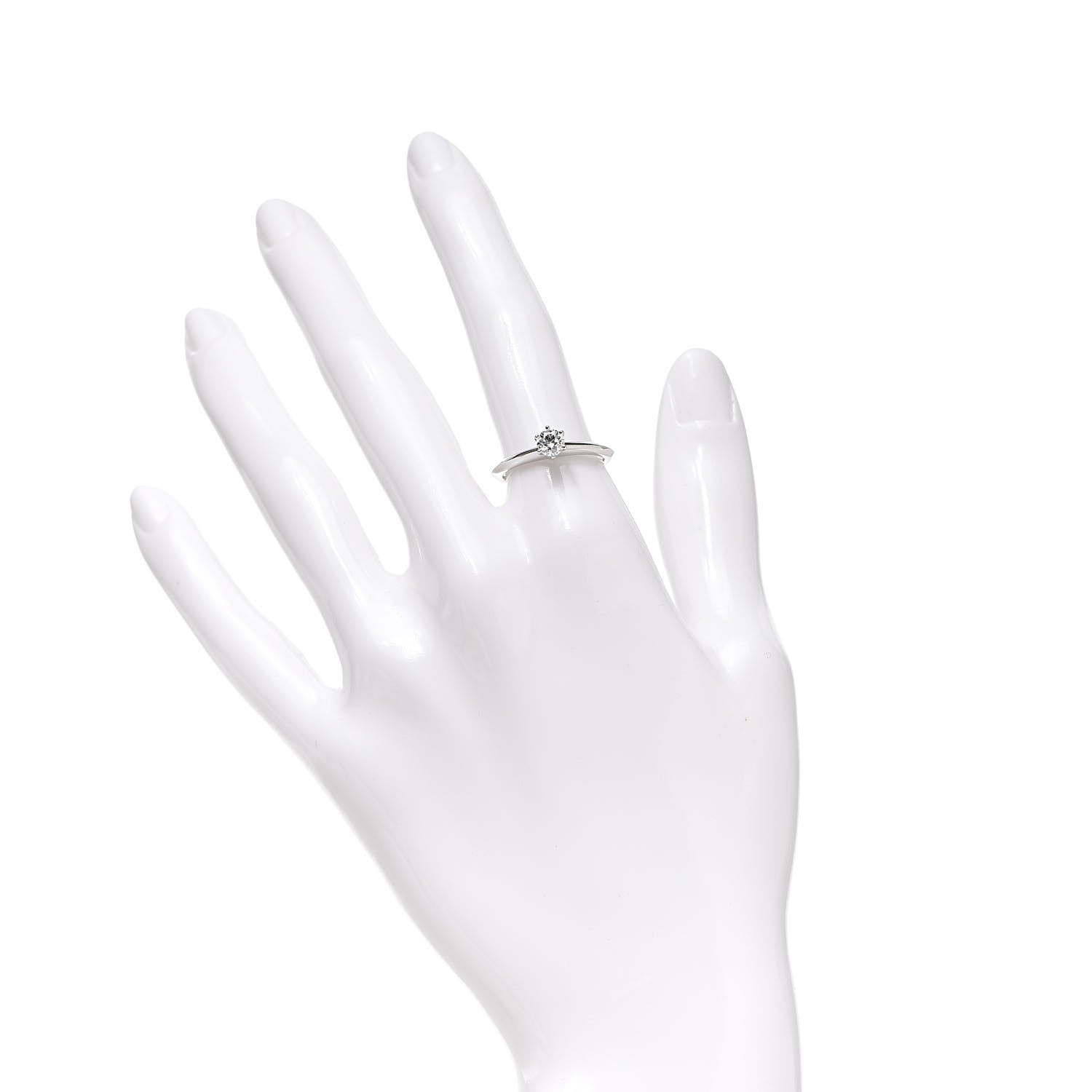 Tiffany Platinum Diamond .34ct Solitaire Engagement Ring 51 5.75 2 of 7