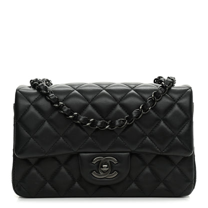 Chanel Lambskin Quilted Mini Rectangular Flap So Black 1 of 9