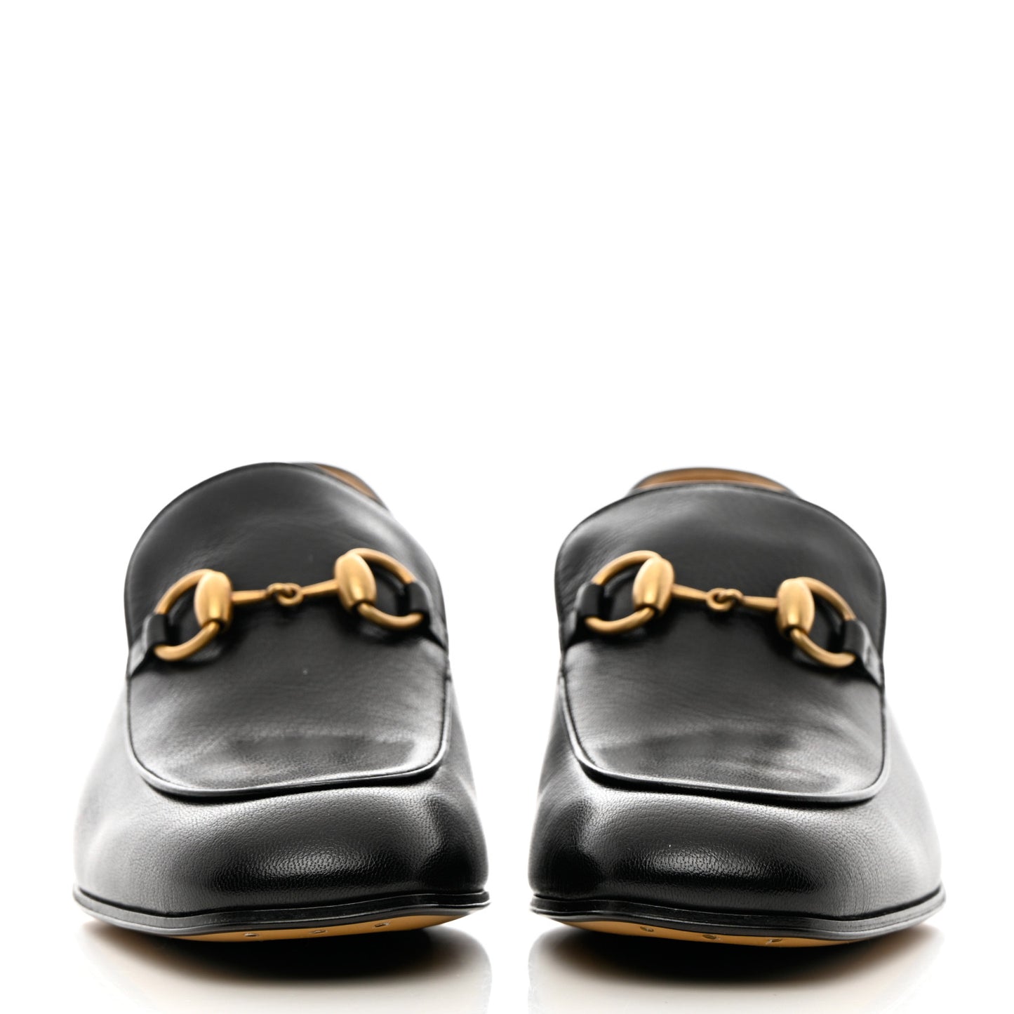 Goatskin Womens Horsebit Mid-Heel Loafers 38 Black