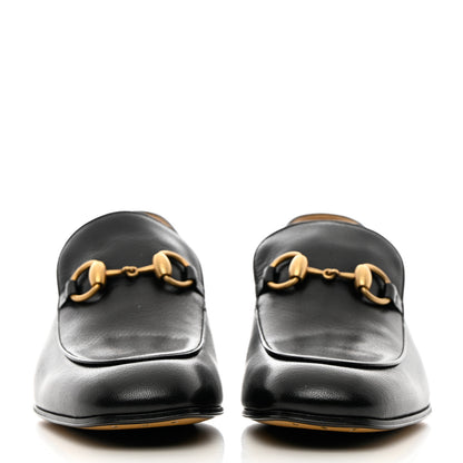 Gucci Goatskin Womens Horsebit Mid-Heel Loafers 38 Black 2 of 11