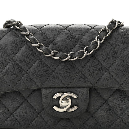 Chanel Washed Caviar Quilted Mini Rectangular Flap Charcoal 9 of 12