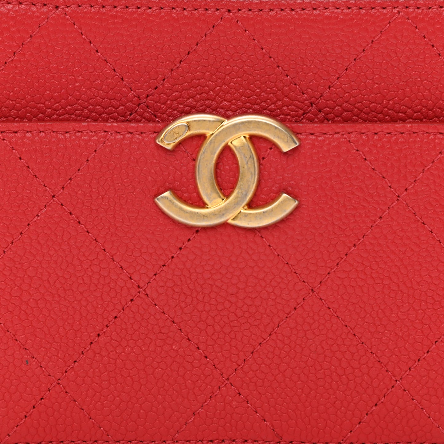 Grained Calfskin Quilted Waist Bag Red