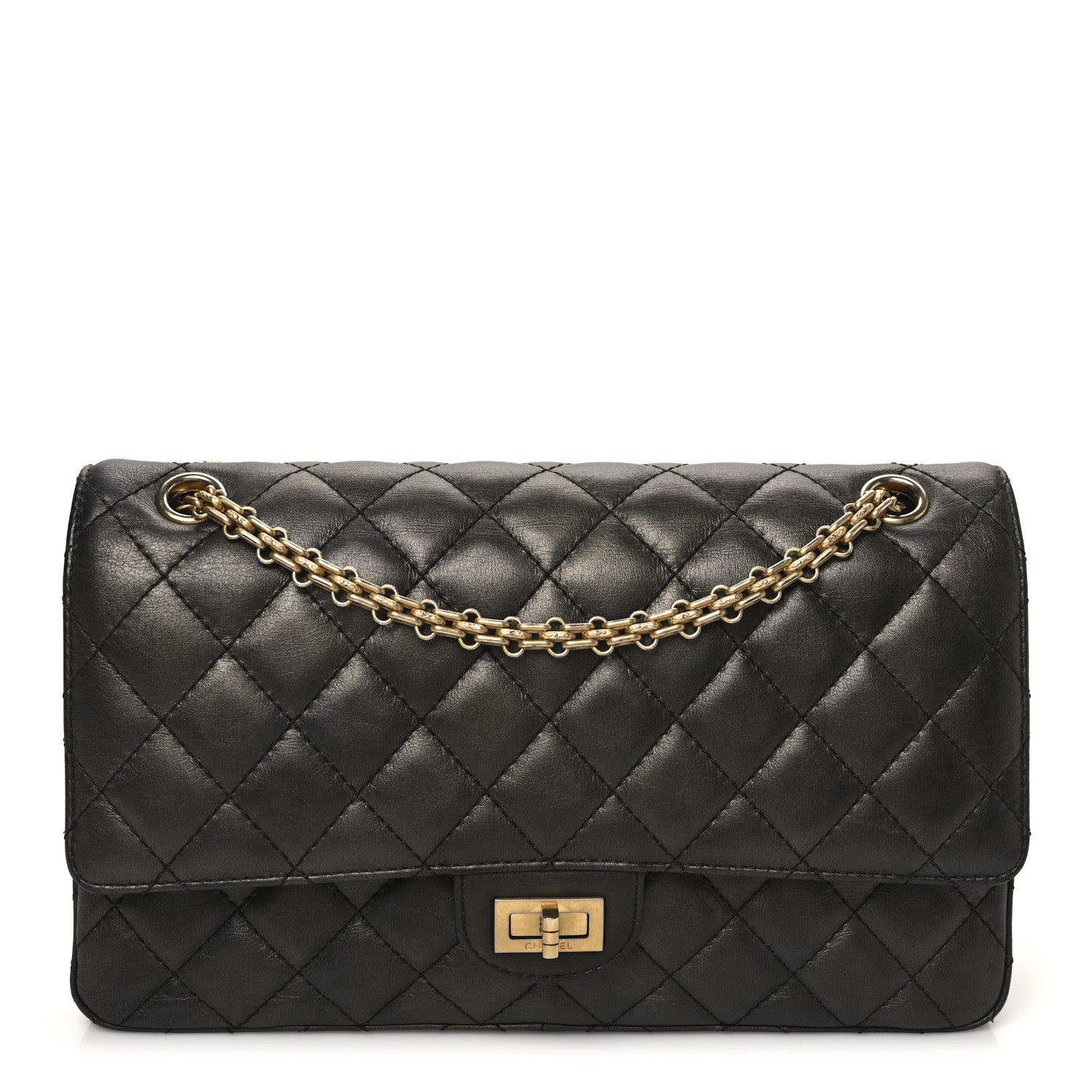 Chanel Metallic Calfskin Quilted 2.55 Reissue 226 Flap Charcoal 1 of 12