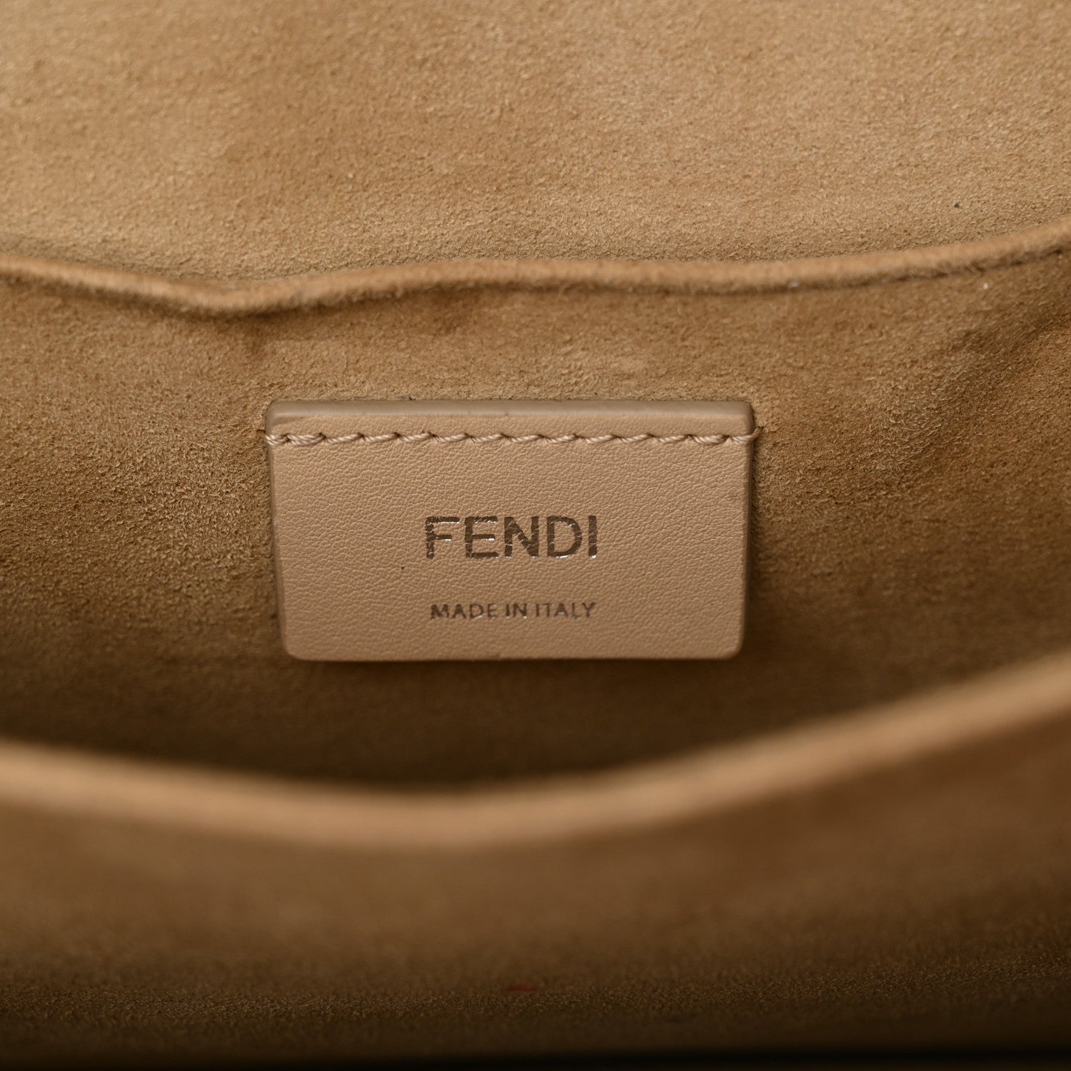 Fendi Vitello Liberty Scalloped Studded Kan I Shoulder Bag Grigio Polvere 6 of 17