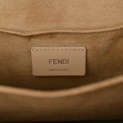Fendi Vitello Liberty Scalloped Studded Kan I Shoulder Bag Grigio Polvere 6 of 17