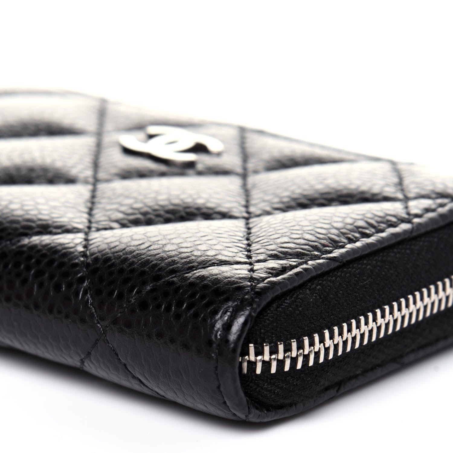Chanel Caviar Quilted Zip Coin Purse Black 9 of 10