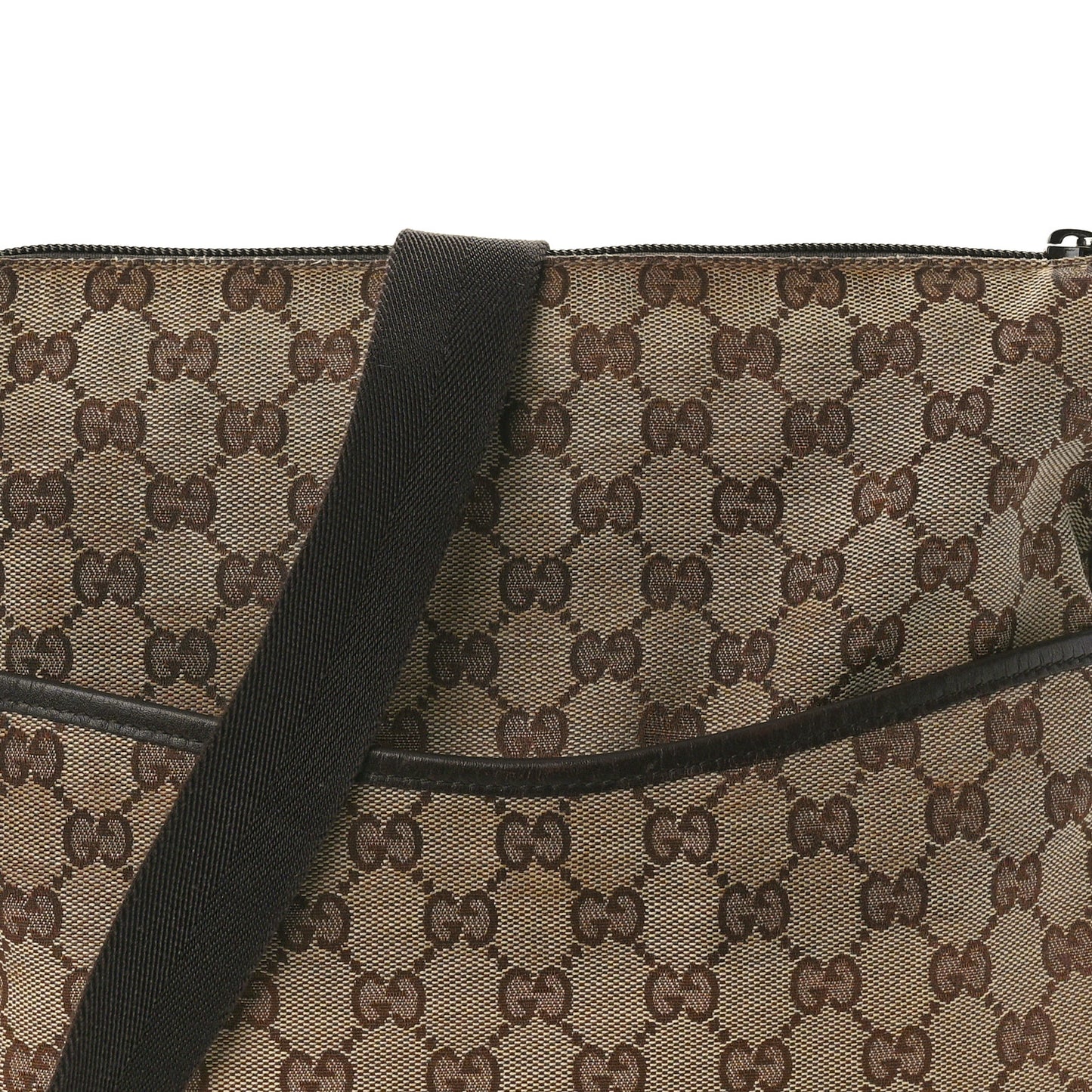 Monogram Calfskin Perforated Medium Flat Messenger Bag Dark Brown