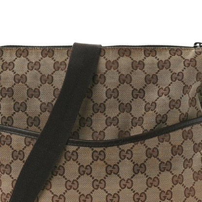Gucci Monogram Calfskin Perforated Medium Flat Messenger Bag Dark Brown 8 of 14