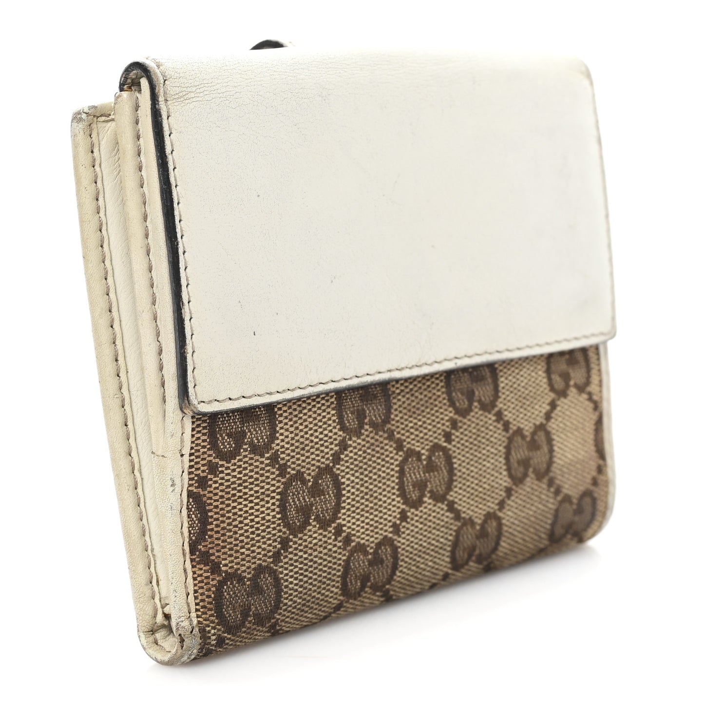 Monogram Heart French Wallet White