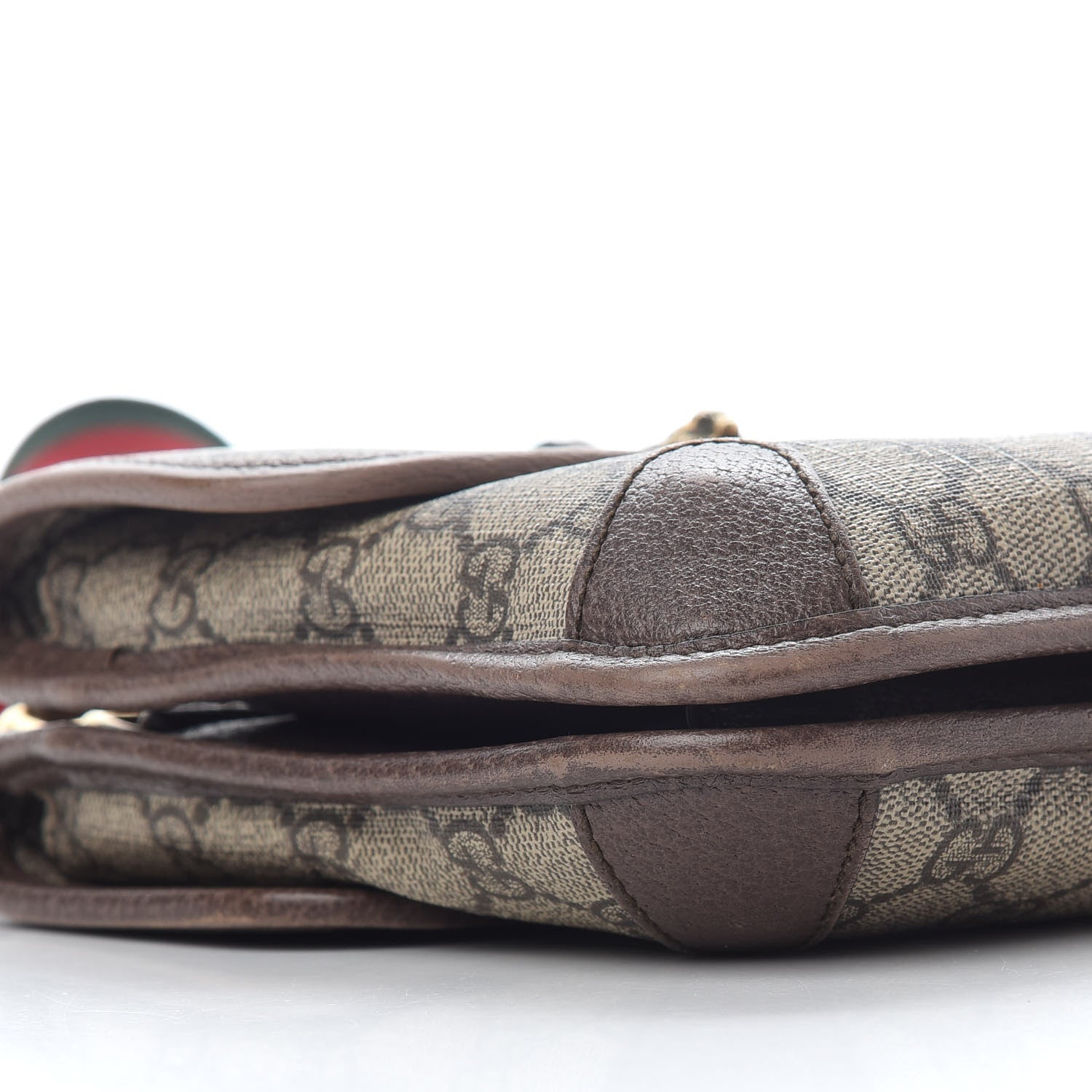 Gucci GG Supreme Monogram Web Small Neo Vintage Double Flap Messenger Bag Beige New Acero 8 of 14