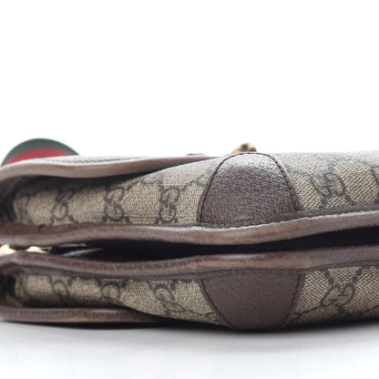 Gucci GG Supreme Monogram Web Small Neo Vintage Double Flap Messenger Bag Beige New Acero 8 of 14