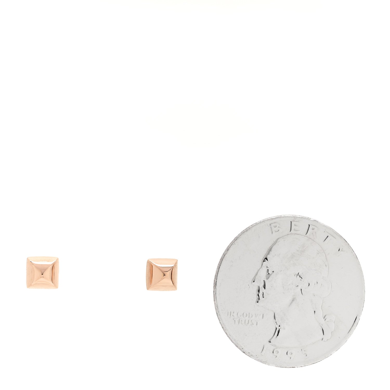 Hermes 18K Rose Gold Clou d'H Stud Earrings 2 of 4