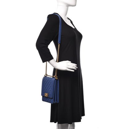 Chanel Caviar Quilted North South Boy Flap Blue 2 of 10