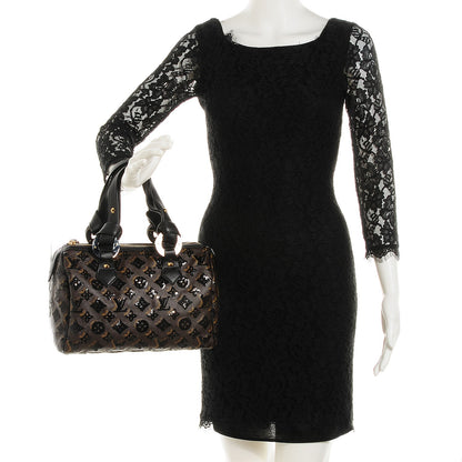 Louis Vuitton Monogram Sequins Eclipse Speedy 28 Black 2 of 8