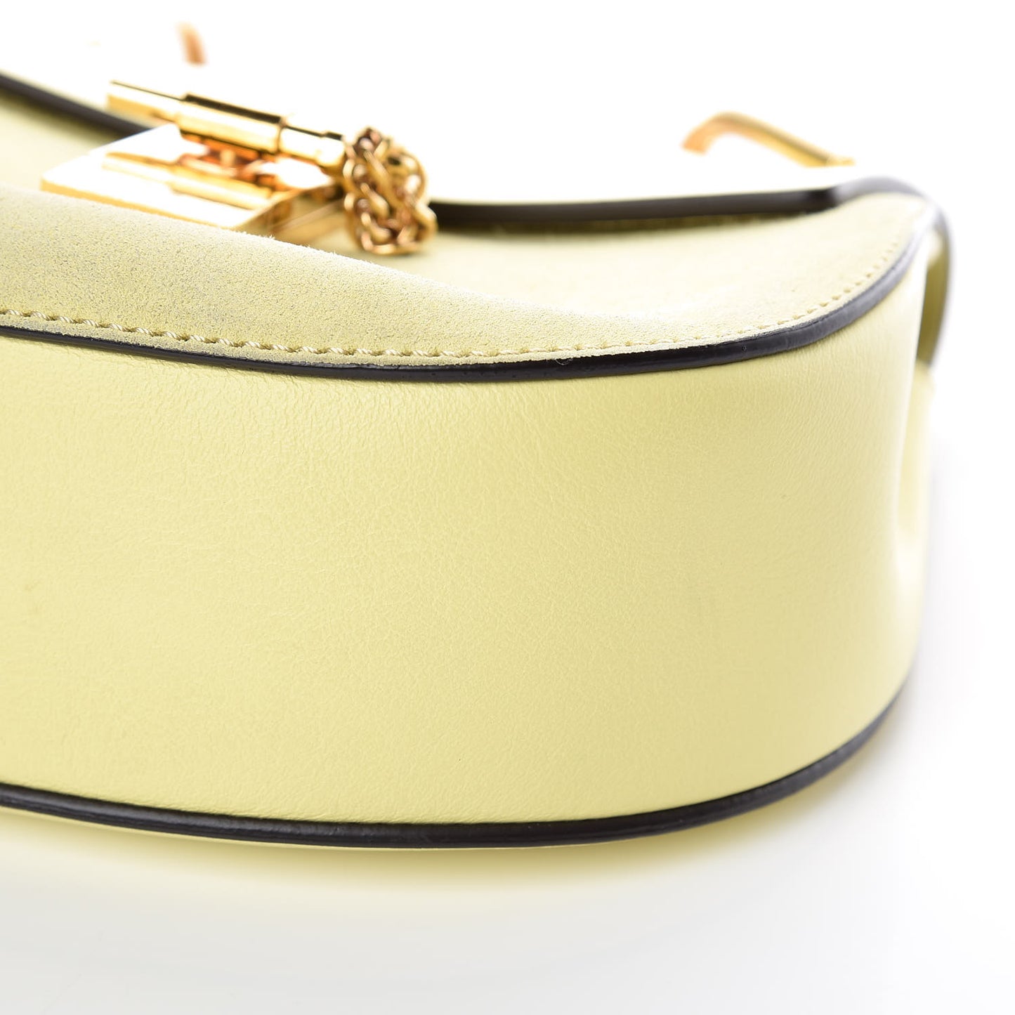 Suede Smooth Calfskin Mini Drew Shoulder Bag Lemonade