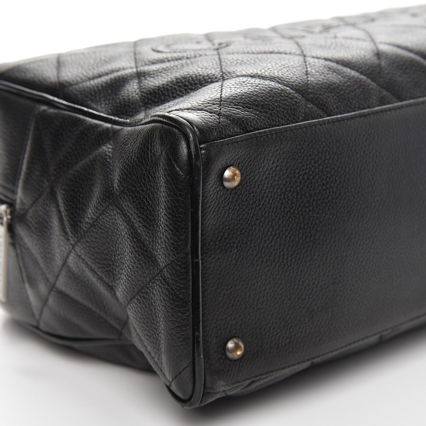 Caviar Patent Large Bowler Black