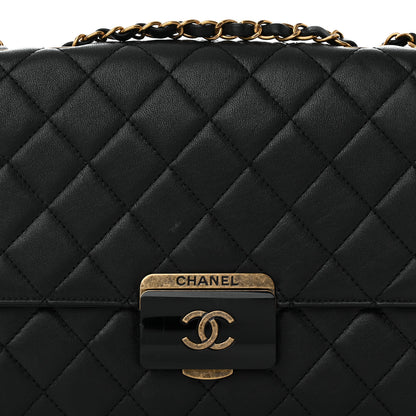 Chanel Sheepskin Quilted Large Beauty Lock Flap Black 8 of 16