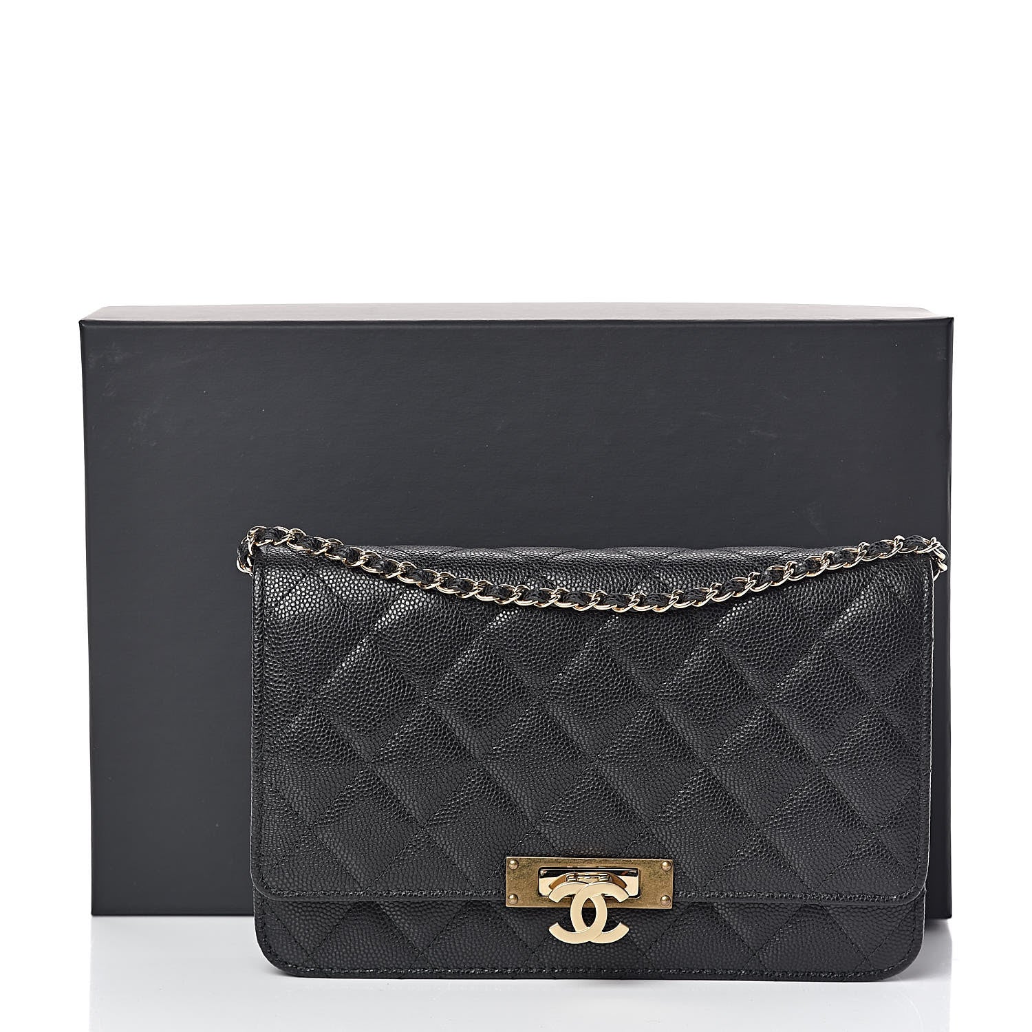 Chanel Caviar Quilted Golden Class Wallet On Chain WOC Black 11 of 11