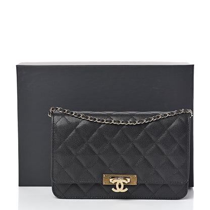 Chanel Caviar Quilted Golden Class Wallet On Chain WOC Black 11 of 11