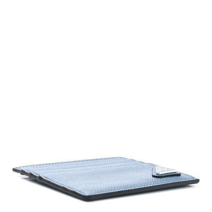 Prada Saffiano Triangle Card Case Blue 4 of 6