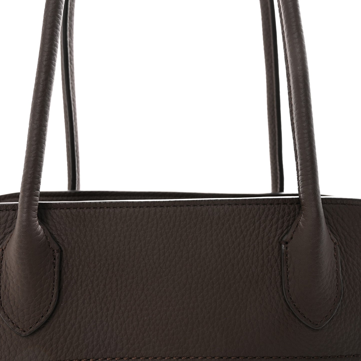 Grained Calfskin Margaux Shoulder 12 Deep Brown