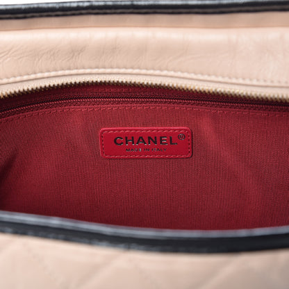 Chanel Aged Calfskin Quilted Medium Gabrielle Hobo Beige Black 5 of 8