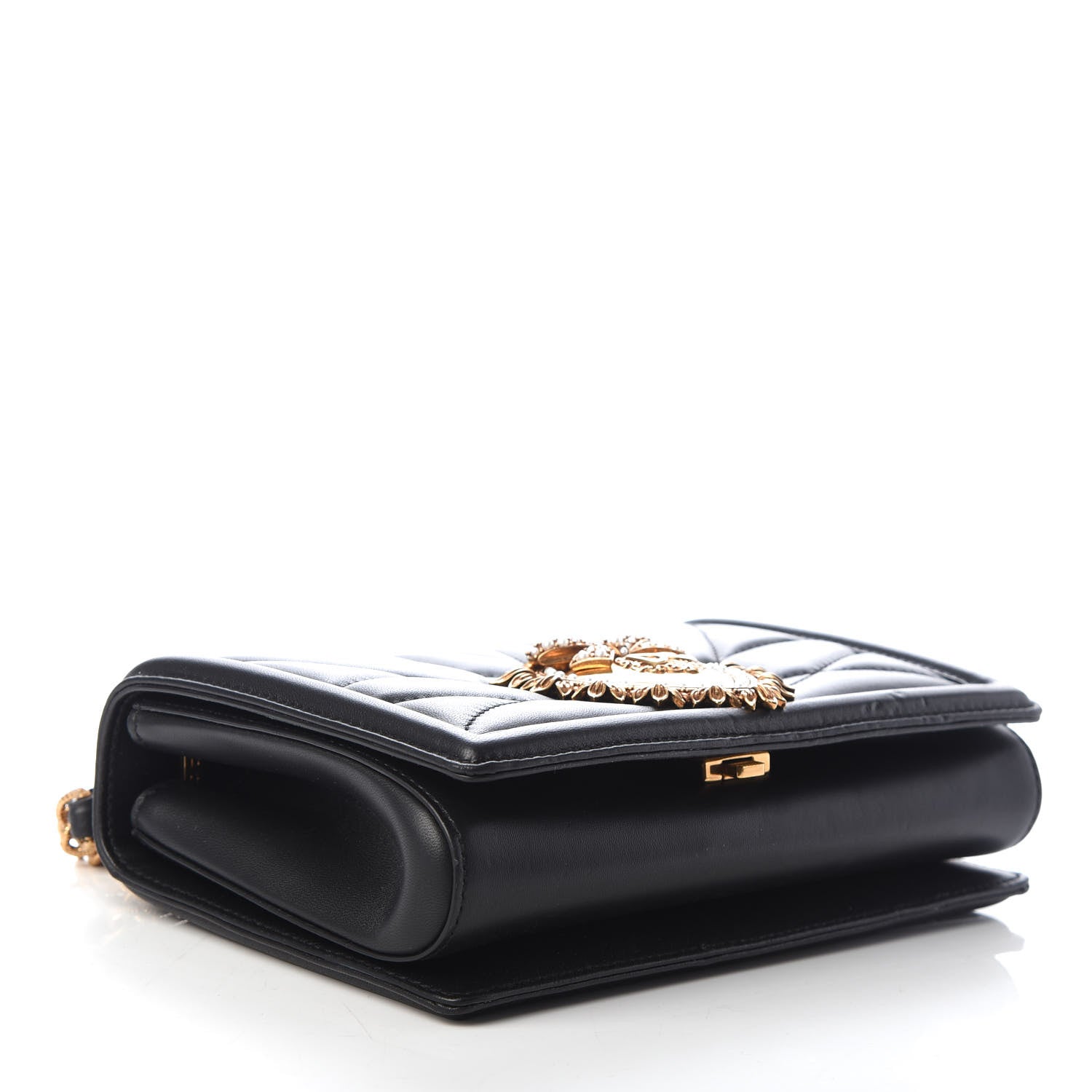Dolce & Gabbana Calfskin Medium Devotion Crossbody Bag Black 4 of 9