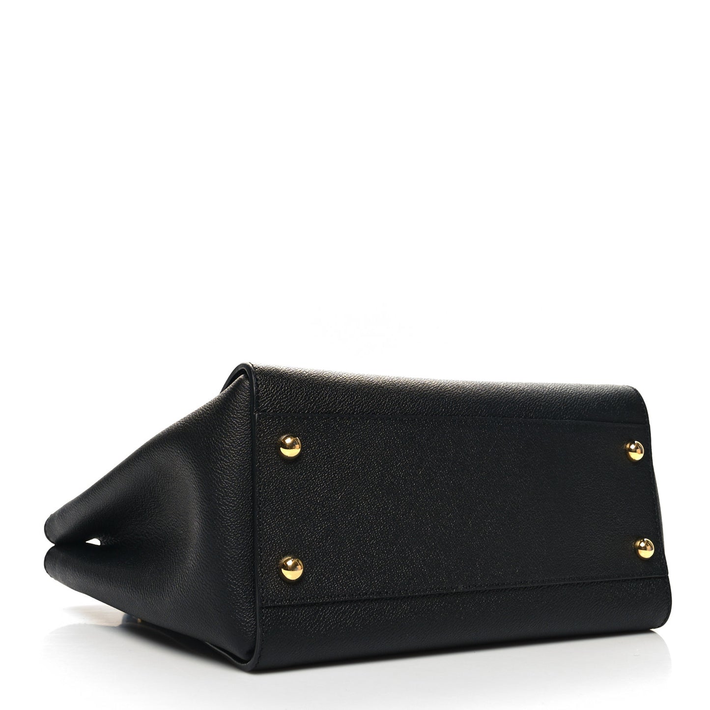 Soft Grain Calfskin Medium Buckle Tote Black