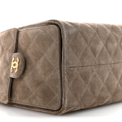 Chanel Suede Quilted Small Chanel 25 Handbag Dark Grey 9 of 11