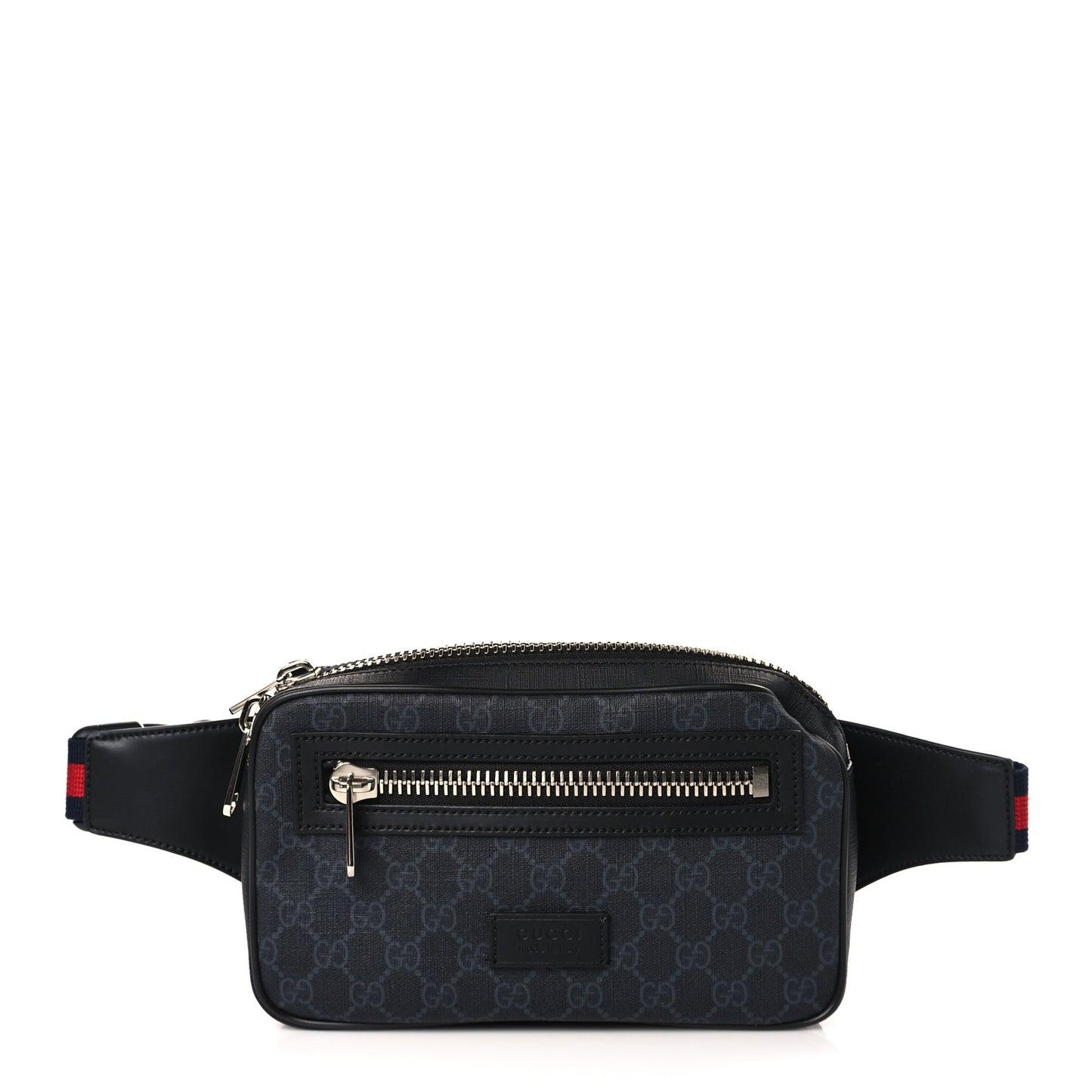 Soft GG Supreme Monogram Web Belt Bag Black Grey