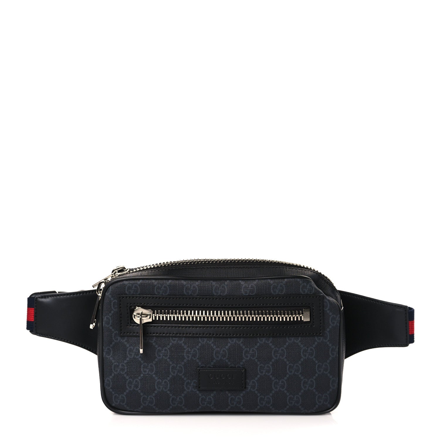 Gucci Soft GG Supreme Monogram Web Belt Bag Black Grey 1 of 9