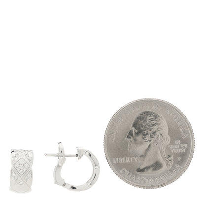 Chanel 18K White Gold Diamond Coco Crush Wide Hoop Earrings 2 of 5