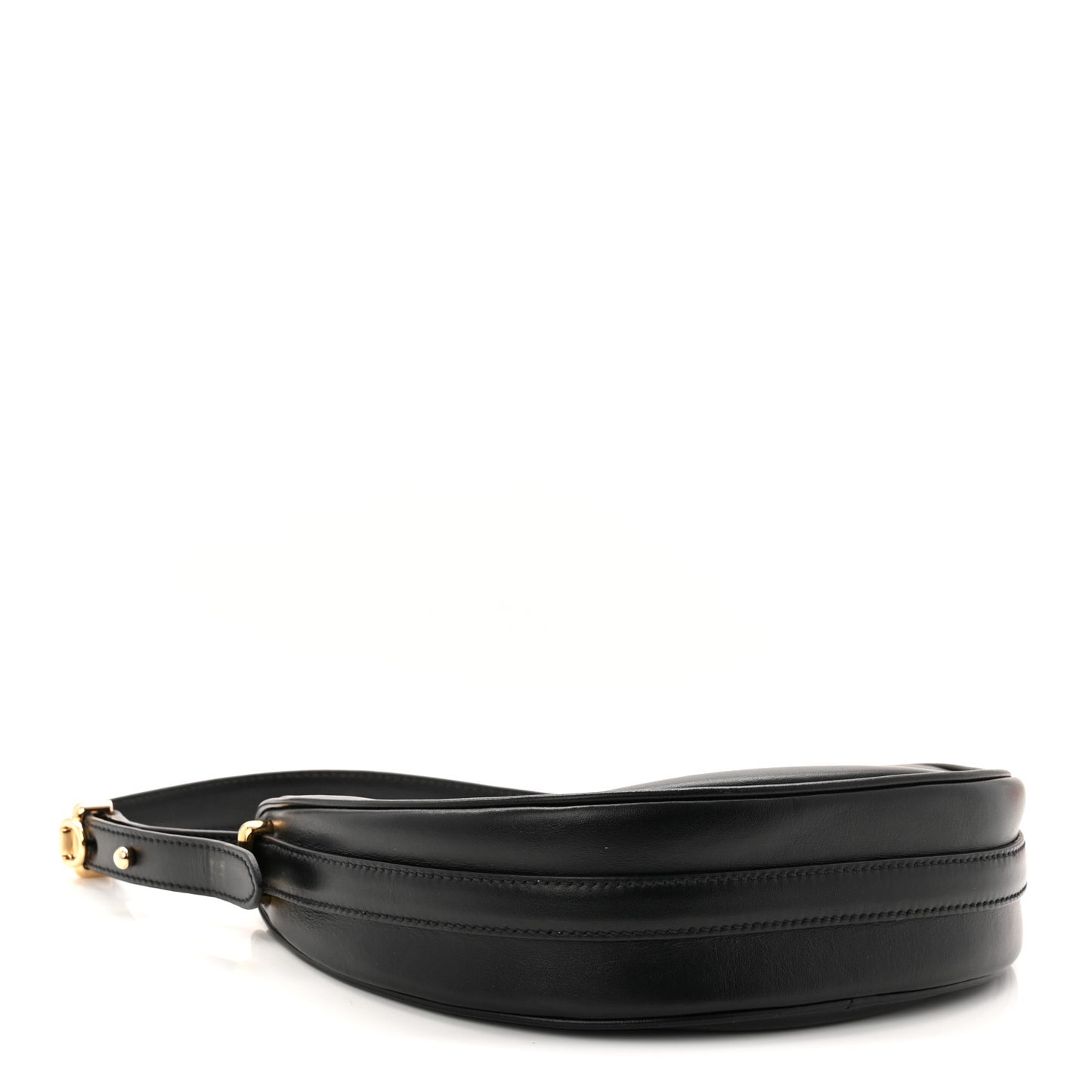 Soft Calfskin Arque Shoulder Bag Black