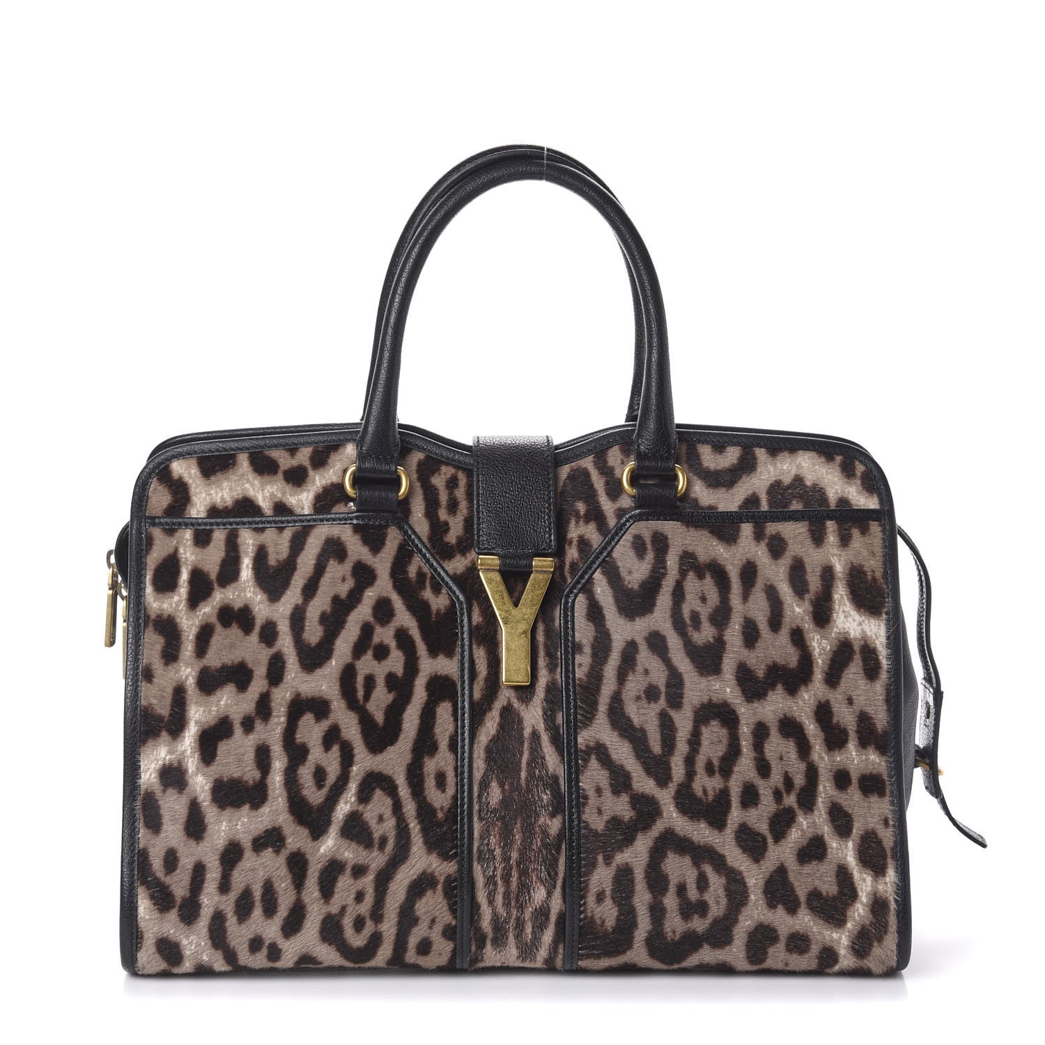 Saint Laurent Pony Hair Calfskin Leopard Print Medium Cabas Chyc Black 1 of 9