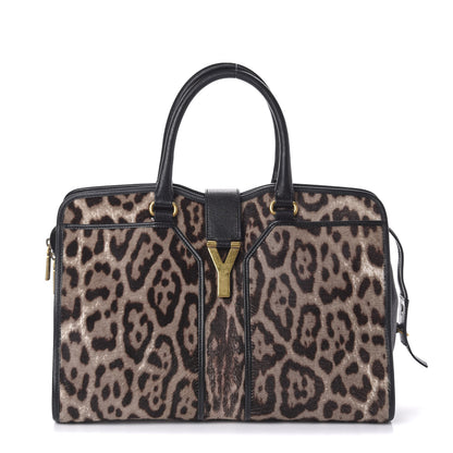 Saint Laurent Pony Hair Calfskin Leopard Print Medium Cabas Chyc Black 1 of 9