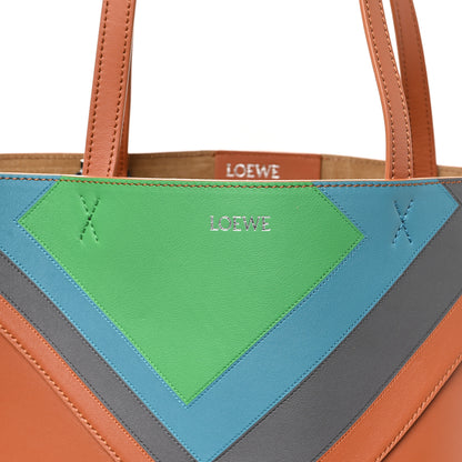 Loewe x Albers Calfskin Medium Puzzle Fold Tote Caramel Bright Green 8 of 10