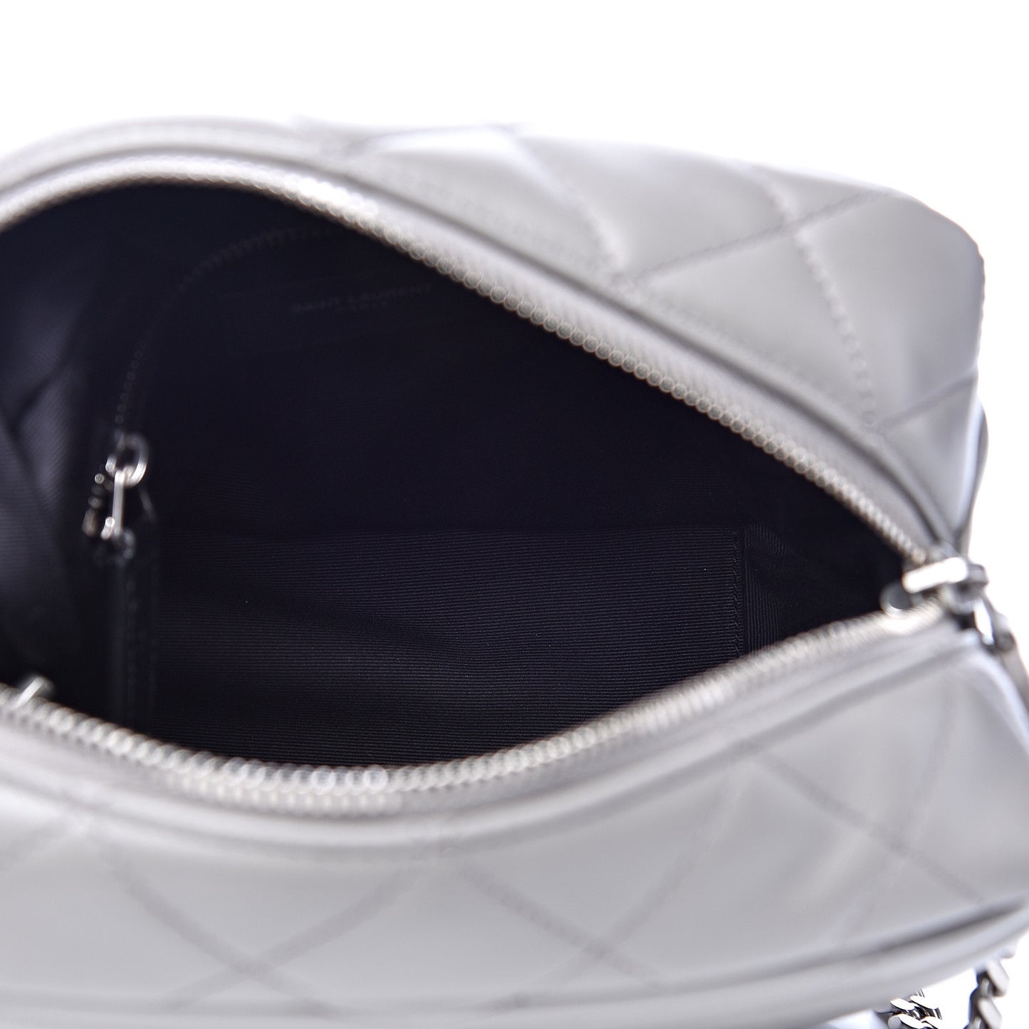 Calfskin Y Quilted Monogram Small Loulou Bowling Bag Light Grey