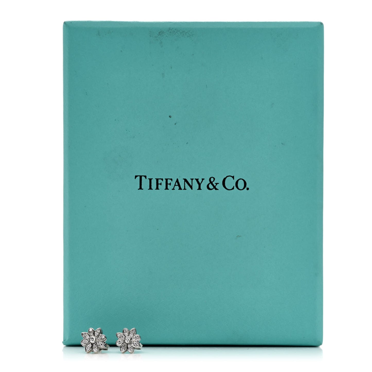 Platinum Diamond Daisy Flower Earrings