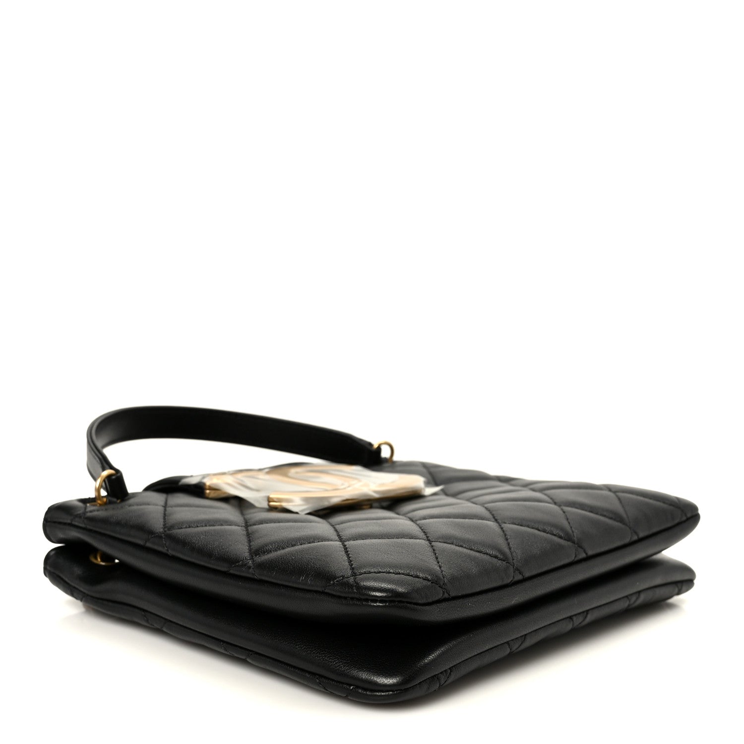 Chanel Lambskin Quilted Giant CC Shoulder Bag Black 4 of 11