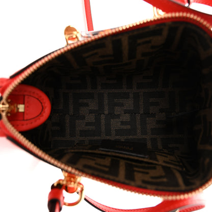 Fendi Vitello King Plexiglass Logo Embossed Mini By The Way Top Handle Boston Bag Papavero 5 of 10