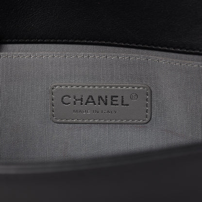 Chanel Calfskin Chevron Quilted Medium Boy Flap Black 9 of 12